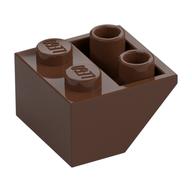 Brick Sloped Inverted 45° 2 × 2 [Ovoid Bottom Pin, Bar-sized Stud Holes] Braun
