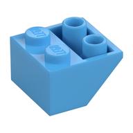 Brick Sloped Inverted 45° 2 × 2 [Ovoid Bottom Pin, Bar-sized Stud Holes] Mittelblau
