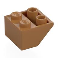 Brick Sloped Inverted 45° 2 × 2 [Ovoid Bottom Pin, Bar-sized Stud Holes] Mittelnougat