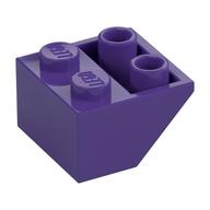 Brick Sloped Inverted 45° 2 × 2 [Ovoid Bottom Pin, Bar-sized Stud Holes] Dark Purple