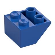 Brick Sloped Inverted 45° 2 × 2 [Ovoid Bottom Pin, Bar-sized Stud Holes] Royal Blue