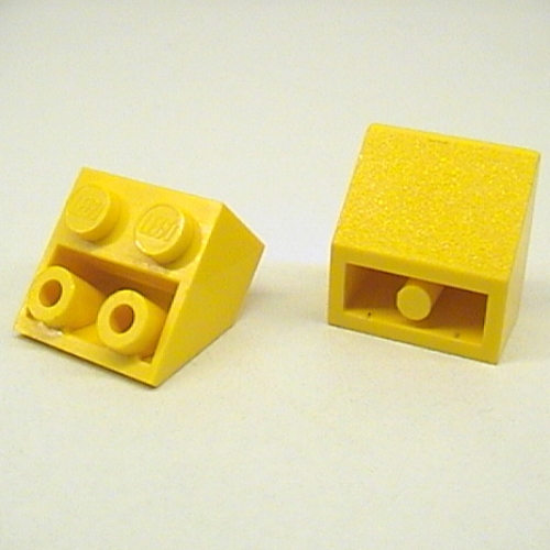 Brick Sloped Inverted 45° 2 × 2 [Round Bottom Pin] Yellow