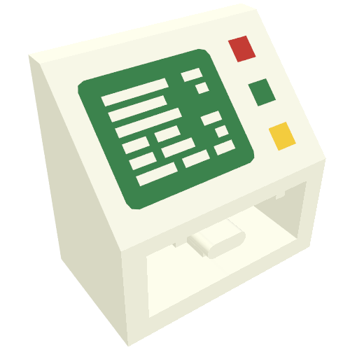 Brick Sloped Inverted 45° 2 × 2 with Computer Screen and Right Side Buttons Print