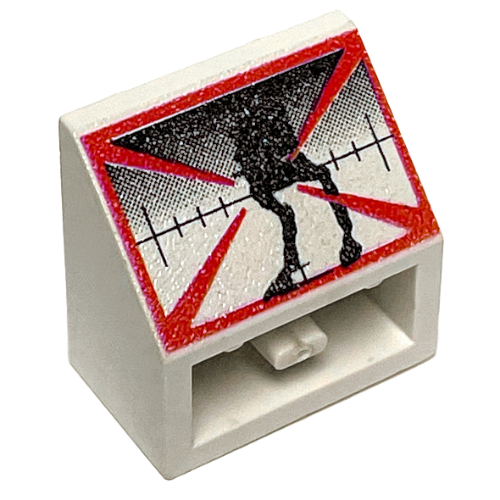 Brick Sloped Inverted 45° 2 × 2 with AT-ST Print, Fade Bar at Top White
