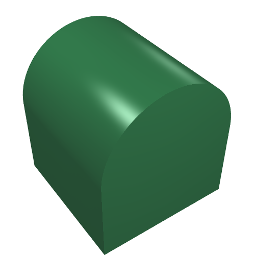 Duplo Brick 2 × 2 × 2 Curved Top Green