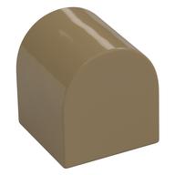 Duplo Stein 2 × 2 × 2 gebogen oben Dunkelbeige