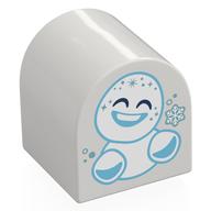 Duplo Brick 2 × 2 × 2 Curved Top with Snowgie print White
