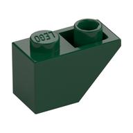 Brick Sloped Inverted 45° 2 × 1 Dark Green