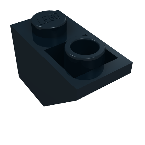 Brick Sloped Inverted 45° 2 × 1 [Old Type with Small Stud Hole] Black