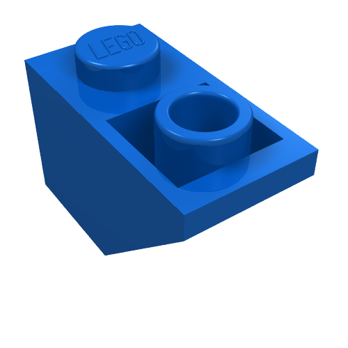 Brick Sloped Inverted 45° 2 × 1 [Old Type with Small Stud Hole] Blau
