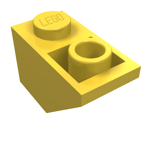 Brick Sloped Inverted 45° 2 × 1 [Old Type with Small Stud Hole] Gelb