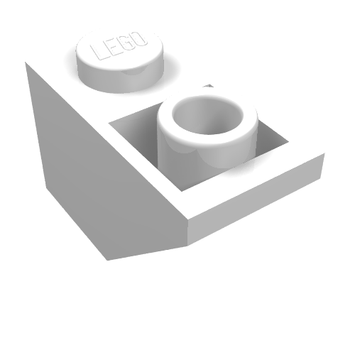 Brick Sloped Inverted 45° 2 × 1 [Old Type with Small Stud Hole] Weiß