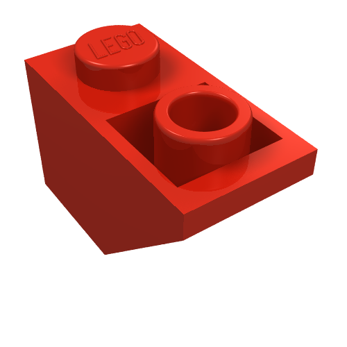 Brick Sloped Inverted 45° 2 × 1 [Old Type with Small Stud Hole] Rot