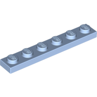 Platte 1 × 6 Leuchtendes Hellblau