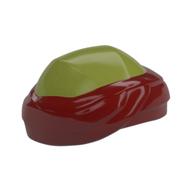 Headwear Turban with Olive Green Top Pattern Dark Red