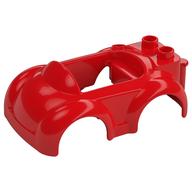 Duplo Car Body 4 × 6 × 1 1/2 with Two Studs at Back Red