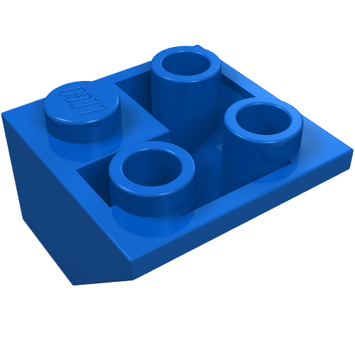 Brick Sloped Inverted 45° 2 × 2 Double Convex Blue