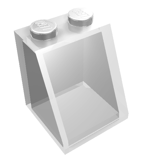 Dachstein 65° 2 × 2 × 2 glatt ohne unten Rohr Transparent