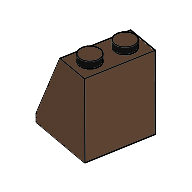 Brick Sloped 65° 2 × 2 × 2 Smooth without Bottom Tube Brown