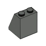 Brick Sloped 65° 2 × 2 × 2 Smooth without Bottom Tube Dark Gray