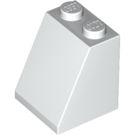 Brick Sloped 65° 2 × 2 × 2 with Bottom Tube White
