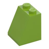 Brick Sloped 65° 2 × 2 × 2 with Bottom Tube Lime