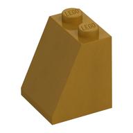 Brick Sloped 65° 2 × 2 × 2 with Bottom Tube Pearl Gold