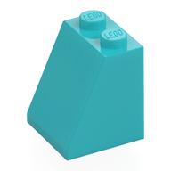 Brick Sloped 65° 2 × 2 × 2 with Bottom Tube Medium Azure