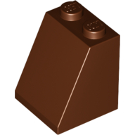 Brick Sloped 65° 2 × 2 × 2 with Bottom Tube Reddish Brown