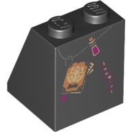 Brick Sloped 65° 2 × 2 × 2 with Frog Spells Book, Potion, and Mended Tear Print (Witch) in 