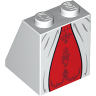 Brick Sloped 65° 2 × 2 × 2 with Red Inset Skirt Print in 