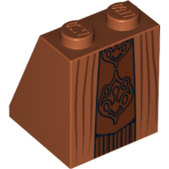 Brick Sloped 65° 2 × 2 × 2 with Bottom Tube and Neimoidian Viceroy Robe Print Dark Orange