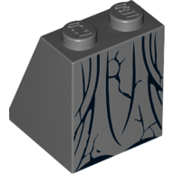 Brick Sloped 65° 2 × 2 × 2 with Bottom Tube with Robe with Cracks Print (Statue at Dol Guldur) Dunkelblaugrau