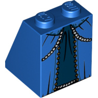 Brick Sloped 65° 2 × 2 × 2 with Bottom Tube with Blue Ballgown Dress Print Blau