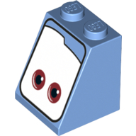 Brick Sloped 65° 2 × 2 × 2 with Bottom Tube and Eyes, Brown (Guido) Print Medium Blue