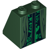 Brick Sloped 65° 2 × 2 × 2 with Bottom Tube and Professor McGonagall Robe Print Dunkelgrün
