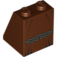 Brick Sloped 65° 2 × 2 × 2 with Black Dress Lines and Gold Celtic Knot Print in 
