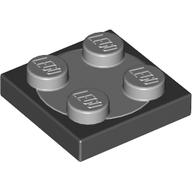 Turntable 2 × 2 Plate, Light Bluish Gray Top [Complete Assembly] Black