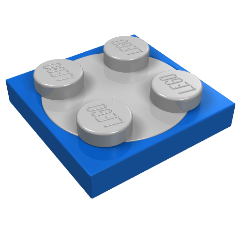 Turntable 2 × 2 Plate, Light Bluish Gray Top [Complete Assembly] Blau