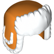 Hat Ushanka with Orange Print White