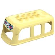 Duplo Car Body, Bus Roof, 2 × 4 Top Studs, with Red Lights and 'GO' Print Bright Light Yellow