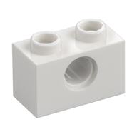 Technic Brick 1 × 2 [1 Pin Hole] White