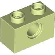 Technic Brick 1 × 2 [1 Pin Hole] Yellowish Green