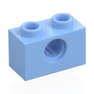 Technic Brick 1 × 2 [1 Pin Hole] Bright Light Blue