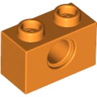 Technic Stein 1 × 2 [1 Pinloch] Orange