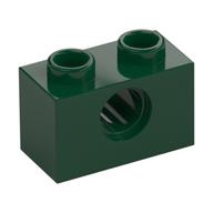 Technic Brick 1 × 2 [1 Pin Hole] Dark Green