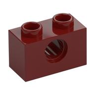Technic Brick 1 × 2 [1 Pin Hole] Dark Red