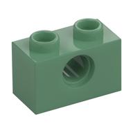 Technic Brick 1 × 2 [1 Pin Hole] Sand Green