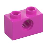 Technic Brick 1 × 2 [1 Pin Hole] Dark Pink
