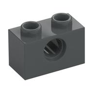 Technic Brick 1 × 2 [1 Pin Hole] Dark Bluish Gray